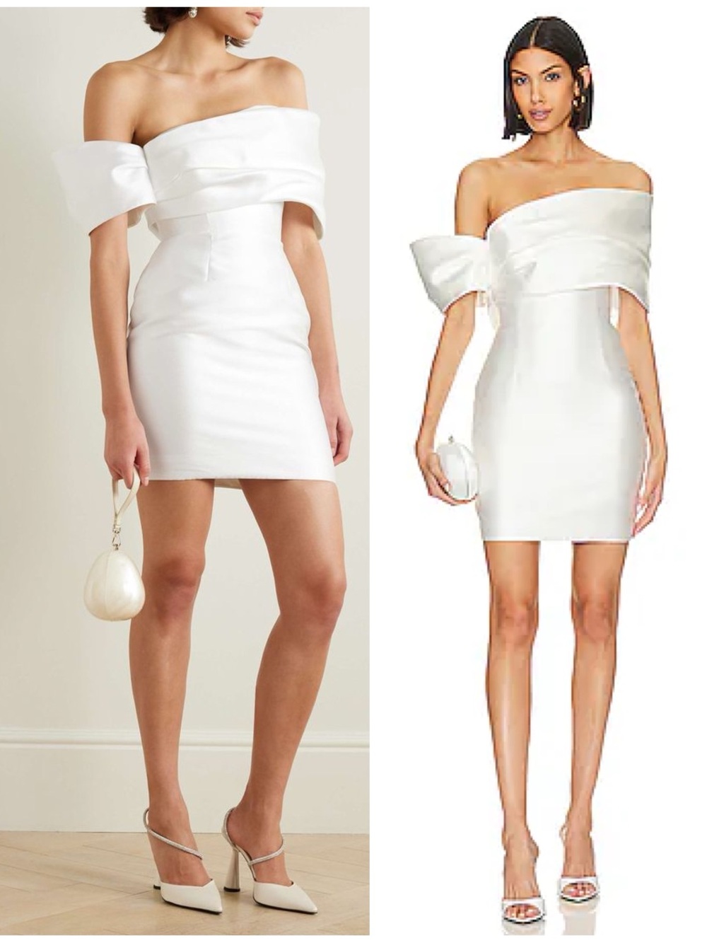 Solace London White Off-Shoulder Edda Sheath Mini Short Dress Women’s Size 2